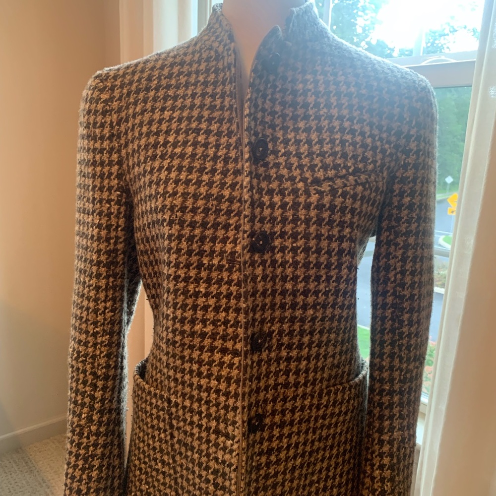 MASSIMO ALBA Houndstooth Tweed Wool Blazer Jacket Made in Italy